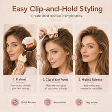 Heated Hair Volume Clip, Electric Bang Styling Hair Clip, 2-Level Heating Root Volumizing Comb, Styling For Fine And Flat Hair, Quick Hair Volume Grooming - Multicolor - View 5