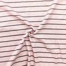 Plus Size Pink Striped Lace Square Neck Ruched Front Long Sleeve Top | Curve Autumn Women's Clothing & Plus Size Autumn Outfit - Pink - View 8