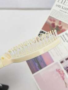 1pc Portable Folding Massage Comb With Mirror, Fine Tooth Comb, Pocket Folding Hairbrush, Multi-Function Hairbrush Mirror Set, Travel Essential, Convenient Storage, Suitable For Outdoor Activities, Office, School, Christmas Party Gift - Multicolor - View 6