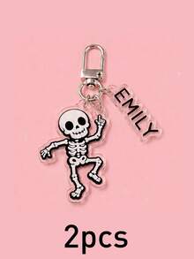 Custom Halloween Keychain, Spooky Bag Charms, Personalized Name Key Chain, Customized Pumpkin Ghost Keychains, Customizable Name Halloween Gift - Style B - View 20
