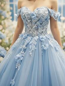 Wedding Dresses - Light Blue - View 4