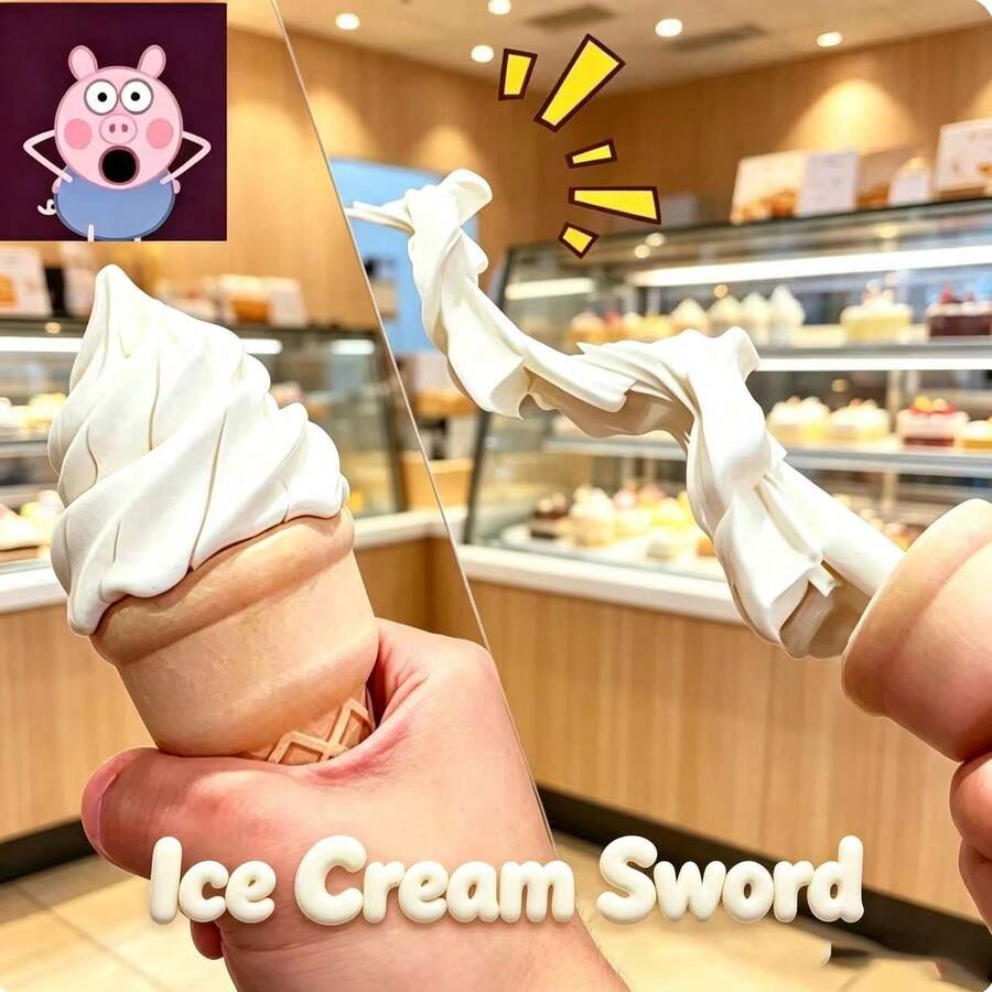 1PC-Colorful Stress Relief-Ice Cream Sword-Telescopic Sword-Press Rotating -Educational Toy - Multicolor - View 1