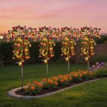 Solar Powered Hanging Drooping Artificial Flower Ground Stake LED Light, Romantic Faux Floral Decorative Light, Outdoor Landscape Decoration For Garden, Lawn, Patio, Backyard, Pathway, Villa Courtyard - Multicolor - View 3