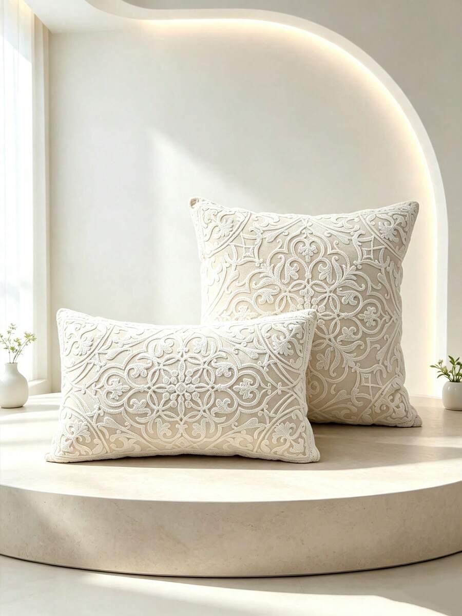 1 chiếc vỏ gối thêu (không bao gồm ruột gối)