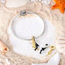1 Peça Pingente de Pulseira Banhado a Ouro 18K com Fênix Brilhante, Urso, Tartaruga, Flor e Coração para Fabricação de Joias DIY, Escolha Ideal para Presente de Joias para Mulheres - Dourado - Visão 11