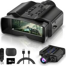 4K Night Vision Goggles For Adults, 3.99" HD Screen, Rechargeable Night Vision Binoculars With 64GB TF Card For Hunting Camping Surveillance - C - View 1