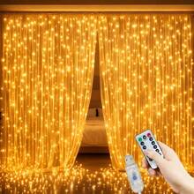 LED Curtain String Lights, Fairy Lights, Christmas Hanging Decorative Lights, USB Powered, With Remote Control (Batteries Not Included), Suitable For Living Room, Entrance, Christmas Tree Decoration, Wedding Party, Holiday Home, Bedroom Atmosphere Lighting - USB Curtain Light Strings - View 26