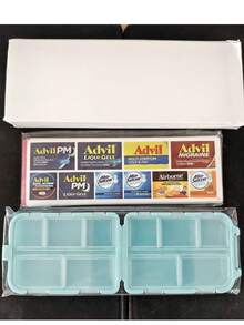 Estuche portátil para pastillas de 7 días con etiquetas de medicamentos, caja de almacenamiento de medicamentos de viaje, artículos esenciales diarios - Multicolor - Ver 23