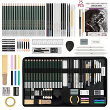 54/75-Pack Sketch Drawing Pencils Kit With 3-Color Sketchbook,Include Graphite,Pastel,Charcoal Pencils And Blending Tools,Pro Art Drawing Supplies For Adults Artists,Ideal For Sketching Shading - 54 Piece Sketch Set - View 3