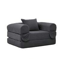 Sofa Bed Frame Grey 1 Seat - Converts To Single Bed - Grey 1 Seat - View 4