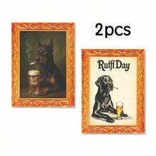 2pcs Wooden Photo Frame Refrigerator Magnets - Elegant Lady Pattern Fridge Decor, Home Decoration! - one-size - View 32