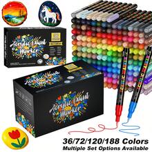 Acrylic Paint Markers 0.7mm Ultra Fine Tip, 36/72/120/188 Color Set, Quick Drying Waterproof High Coverage, Suitable For Stone, Glass, Wood, Ceramic, Canvas And Other Surfaces Hand Drawing Graffiti Painting - 0.7mm Acrylic Marker Set - View 1