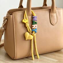 [Tùy chỉnh] 1 mặt dây chuyền handmade đan dây nylon, đi kèm chữ acrylic tùy chỉnh và hình trái tim, móc treo túi cá nhân hóa, quà tặng trang trí, mặt dây tên, quà sinh nhật - Nhiều màu - Xem 10