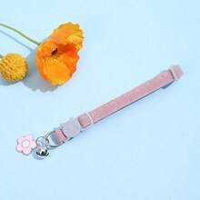 1pc Pink Pet Flower Pendant Collar (Adjustable 7.9in-13in Length), Adjustable Cat Face Safety Buckle, Anti-Choke Bell Collar For Cats, Cat Essentials, Cat Accessories - Pink - View 2