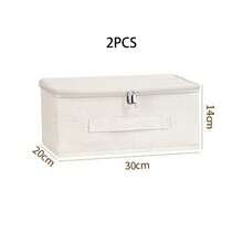 Dual-Purpose Home Storage Bin, Thickened Foldable Linen Storage Box With Lid, Stackable Dust-Proof Container, Suitable For Snacks, Clothes, Toys, Kitchen, Pantry, Bedroom Storage And Organization - Beige - View 10