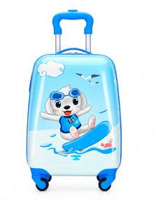 Mala Infantil Bordo 8 kg Escolar 47x29x20cm Leve Resistente Viagens, Escola, Ferias, - Cachorro - Visão 7