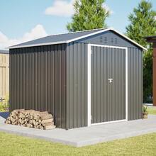 Storage Shed Metal Frame - Black 240.4 X 192.3 X 191 Cm - 黑色 - 查看 10