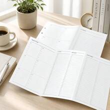 Perencana Tahunan A6/A7, Isi Ulang Perencana Tahunan 4 Panel, Sisipan Kalender Tahunan Tanpa Tanggal 6 Ring, Halaman Rencana Bulanan & Harian untuk Jurnal, Buku Catatan & Binder - Rectangle - View 8