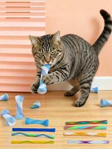 Happy Cat 貓咪玩具 室內互動貓玩具 彩色彈簧活動玩耍 螺旋彈簧可用於撲咬追逐 趣味管狀貓玩具 隨機顏色 - 查看 7