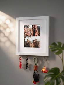 1pc Multi-Hook Photo Frame Wall Mount Hook Key Rack, Decorative Collage Photo Display Stand, Entryway Wall Decor, Home Wedding Gift - Multicolor - View 8