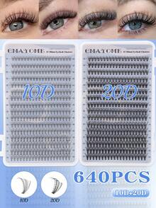 544/640 Clusters Fluffy Individual False Lashes, 10D‑80D Large‑Capacity Multi‑Spec Cluster Lashes. Multiple Styles For Natural & Dense Looks. Waterproof Lash Kit Comes With Matching Tools To Create Exquisite Makeup Effects. - Multicolor - View 20