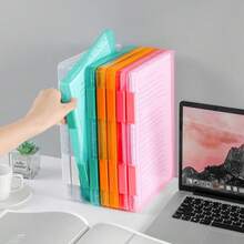 Simple PP Plastic A4 Document Storage Box, Transparent Desktop Paper Organizer, Portable Bill Receipt File Holder, Multi‑Purpose Stackable File Storage Case For Home Office Paperwork Invoice Document Sorting Supplies - A4 - View 3