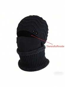 3PCS Unisex Autumn/Winter Knitted Hat, Scarf And Mask Set, Thermal Lined Warm Ear Protection Combination - Multicolor - View 14