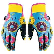 ROXF 多功能單車手套，適合四季使用。這款合成皮革單車手套非常適合戶外山地單車和各種戶外騎行活動，掌心印有隨機圖案。 - 藍色 - 查看 3