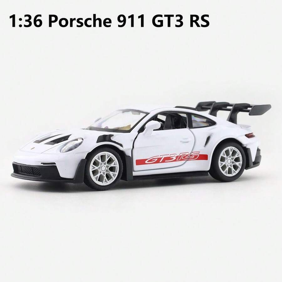 Burago 1:36比例保時捷911 GT3 RS白色鋅合金壓鑄模型車,創意模型玩具/擺飾,適合青少年與成人收藏,可用作桌面裝飾,完美的節日禮物 - 白色 - 查看 1