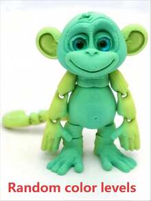 3D Printed Monkey Model Toy, Random Eye Color, Stress Toy, Sensory Toy, Children's Toy, Cute And Portable, Colorful, 3D Printed Monkey Model Ornament, Realistic Animal Ornament, Suitable For After-School, Holidays, Easter, Birthday And Party - Multicolor - View 8