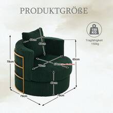 Home Theater Seating - 翡翠綠 + 燈芯絨 + 1 個座位 - 查看 9
