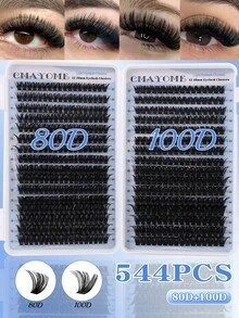 544/640 Clusters Fluffy Individual False Lashes, 10D‑80D Large‑Capacity Multi‑Spec Cluster Lashes. Multiple Styles For Natural & Dense Looks. Waterproof Lash Kit Comes With Matching Tools To Create Exquisite Makeup Effects. - Multicolor - View 18