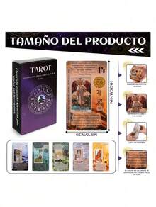 Tarot Rider Waite, Tarot en Español para Principiante, No Necesita Libro de Guía, Baraja Clásica con 78 Cartas 22 Arcanos Mayores y 56 Arcanos Menores - Multicolor - Ver 3