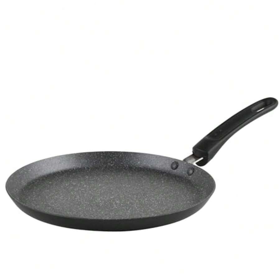 Russell Hobbs Sartén para crepes, sartén para panqueques, mármol metálico, antiadherente, sartén plana para tortilla, apta para inducción, mango suave, utensilios de cocina de aluminio forjado, fácil - Ver 1