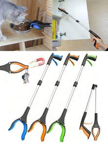 Extra Long Folding Claw Gripper With 360° Rotating Anti-Slip Jaws And Magnetic Tip Multi Functional Cleaning Tongs For Outdoor Waste Collection Household Cleaning Trash Picker Upper Gripper For Elderly Use With Wheelchair Grabber Reacher Tool - Multicolor - View 2