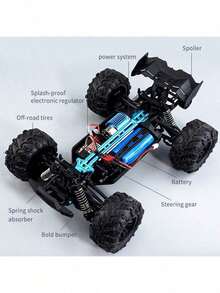 Mobil Stunt Remote Control Skala 1:16 4WD dengan LED, Kecepatan Tinggi Drift Segala Medan, Kendaraan Off-Road Panjat RC 4x4, & Hadiah Natal - MultiWarna - View 8