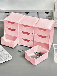 1PC Desktop Drawer Organizer,Plastic With Multi-Layer Drawers,For Makeup, Jewelry And Small Items,For Bedroom,Vanity Table And Home Organization Essentials,Room Decor,Room Decor,Makeup Oraganiser,Jewellery Organizer,Back To School,Christmas,Desk Decor - Multicolor - View 3