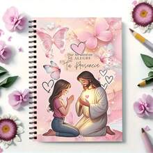 Bible Prayer, Floral Butterfly Notebook, 30 Sheets/60 Pages Lined Blank Notebook, Prayer Floral Bible Blank Record Book - A5 - View 5