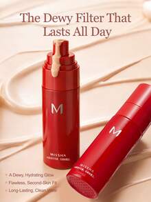 MISSHA M Glamour 液態貼合粉底液 35ML – 完美膚感妝效，輕盈可疊加遮瑕，自然光澤且全天舒適，保濕妝底，適合日常使用與送禮 - 21#21 Natural White - 查看 7