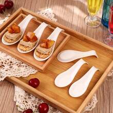 49/99pcs Disposable Paper Tasting Spoons, Curved Handle Easy To Grip And Pick, Mini Appetizer Spoons Dessert Spoons, Suitable For Serving Desserts, Fruits, Appetizers, Bite-Sized Snacks, Ideal For Weddings, Banquets, Birthday Parties, Afternoon Tea, Buffet Catering Services - White - View 5