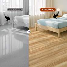 3D Peel And Stick Vinyl Floor Roll Stickers,Wood Plank Sticker For Home Apartment Room,Self Adhesive Easy DIY Removable Waterproof Thicken Floor Covering Wood - A - View 6