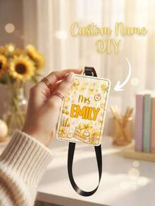 1pc Custom Teacher Name ID Badge Card Holder,Personalized Coquette Bow Lanyard Card Case,School Work Accessory,Teacher Appreciation Gift For Educators - Multicolor - View 3