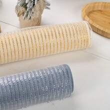 1 Roll 10 Inch/10 Yards Decorative Mesh Ribbon, Christmas Tree Decoration Ribbon, Easter Ribbon, Dreamy Color Wedding Party Decor Ribbon, DIY Holiday Atmosphere Decoration Ribbon, Gift Box Packaging Ribbon - A - View 6