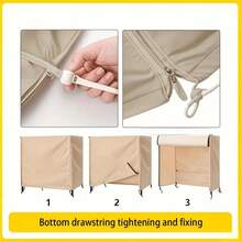 1pc Beige Swing Cover, Made Of Oxford Fabric, Durable, Minimalist Fashion Solid Color Design, Suitable For Patio Swing Chair - Beige - View 3