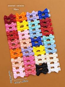 30pcs Random Color Hair Bows Daily Decorative Hair Clips - Multicolor - View 9