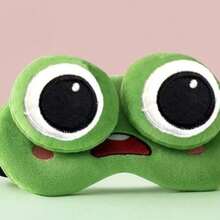 Cute Cartoon Skin Friendly 3D Frog Cartoon Design, Adjustable Elastic Strap, Light Blocking, Ice Application To Relieve Eye Fatigue, Suitable For All Seasons Of Sleep, Eye Mask, Sleep Travel Essentials Travel Eye Mask Sleep Mask University Essentials - Multicolor - View 16