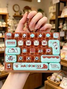 New Animal Cartoon Stress Relief 26-Key Mechanical Keyboard Toy Keychain Bag Pendant Birthday Gift Back To School - Multicolor - View 4