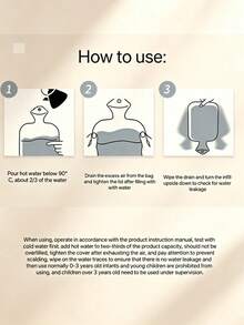 1pc 1000ml Neutral Cartoon Flocked Hot Water Bottle, Random Inner Color, Large Capacity, Refillable, Explosion-Proof & Leak-Proof, Detachable, Hand Warmer, Suitable For Winter Outdoor Camping, Travel, Home, Office, School, Dormitory And Daily Use - Hot Water Bottle - View 5