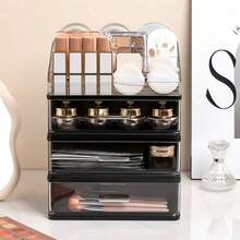 Cosmetic Storage Box Home Desktop Skincare Organizer Vanity Lipstick Nail Polish Divided Storage Rack - Multicolor - View 7