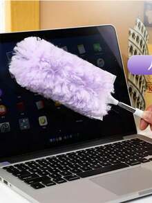 1pc Disposable Multi-Function 360° Double-Sided Electrostatic Dusting Duster, Telescopic Cleaning Bubble Dusting Duster - Pink - View 5